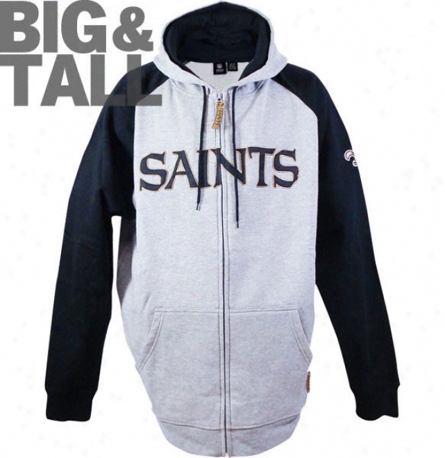 New Orleans Saints Big & Tall Dropkick Full Zip Hoodie