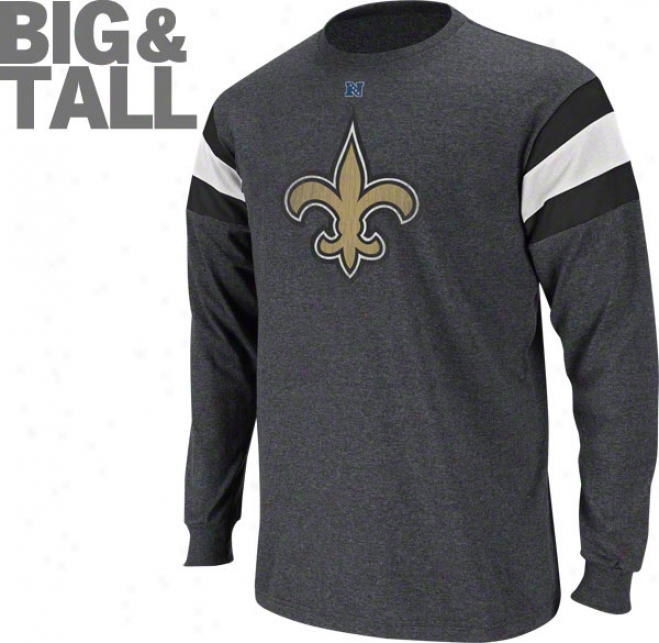 New Orleans Saints Big & Tall End Of Cover with ~s Iii Long Sleeve Jersey Shirt