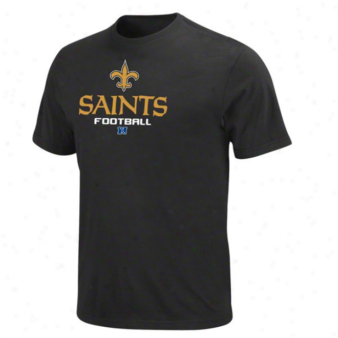 New Orleans Saints Black Critical Victory V T-shirt