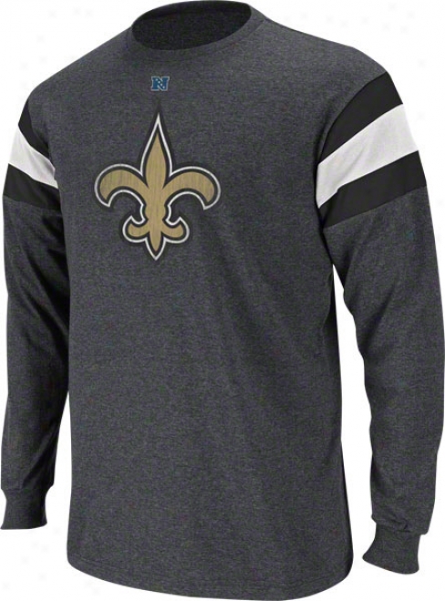 New Orleans Saints Charcoal Edn Of Line Iii Long Sleeve Jersey Shirt