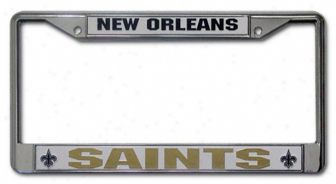 New Orleans Saints Chrome License Plate Frame