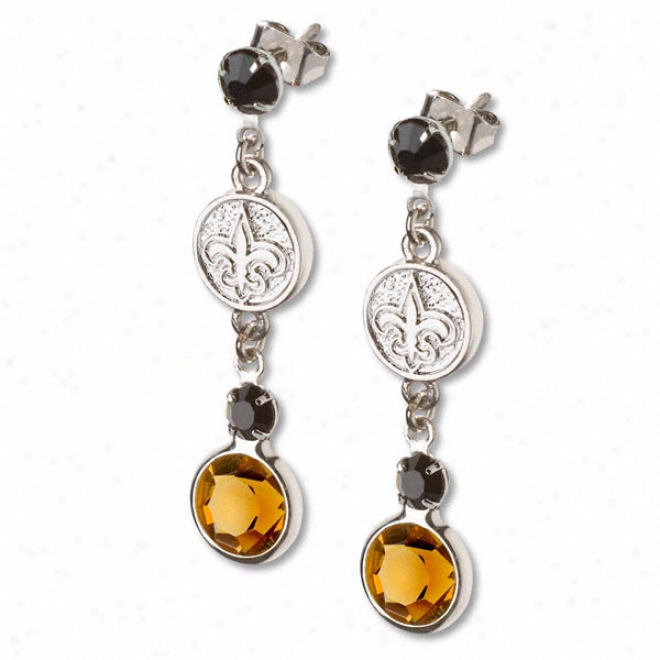 New Orleans Saints Crystal Logo Earrings