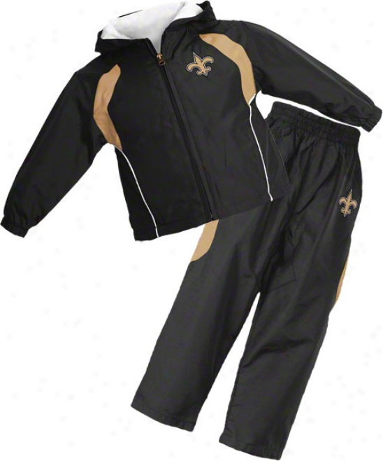 New Orleans Saints Infant Full-zip Hooded Jacket And Pant Set