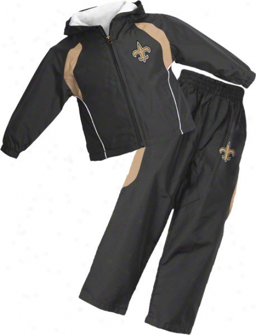 New Orleans Saints Kid's 4-7 Full-zip Hooded Jacket And Pant Set