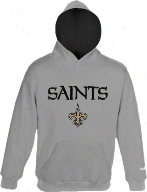 New Orleans Saints Kids (4-7) Grey Sportsman Fleece Hooded Sweatshirt