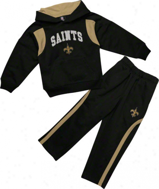 New Orleans Saints Kid's 4-7 Pjllover Hoodie And Pant Set