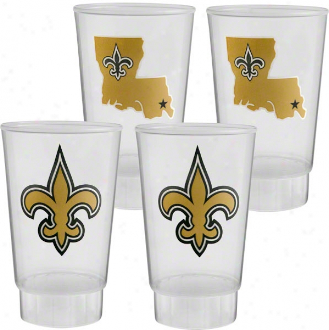 Unaccustomed Orleans Saints Plastic Tumbler 4-pack