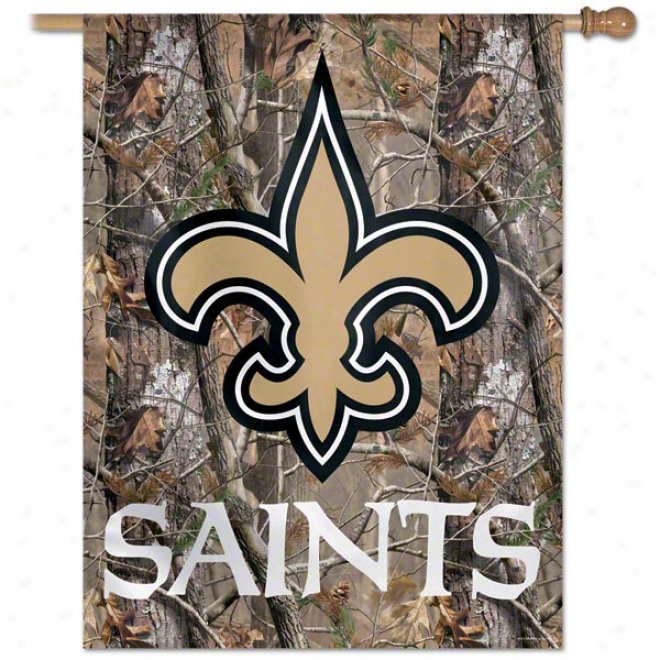 New Orleans Saints Realtree Vertical Flag: 27x37 Banner