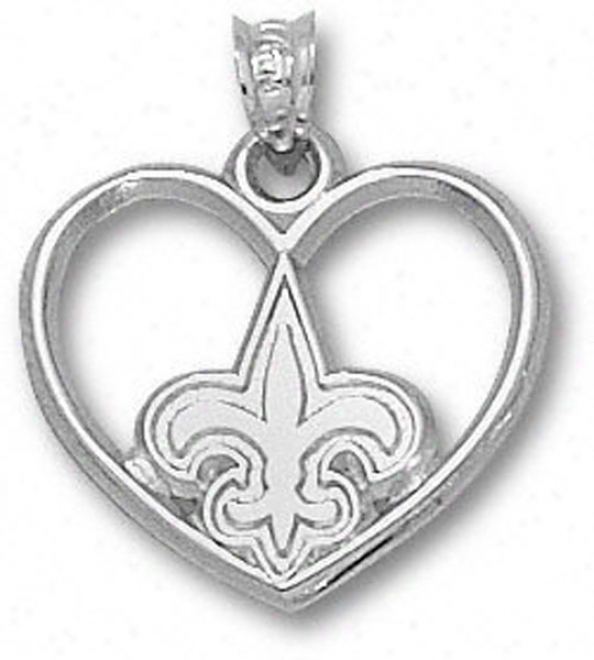 New Orleans Saints Sterling Silver Logo Disposition Pendant