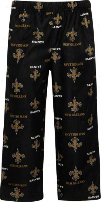 New Orleans Saints Toddler Black Printed Logo Sleep Pants