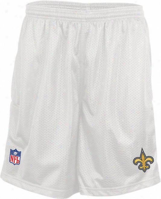 New Orleans Saints White Coaches' Sideline 2011 Mesh Shorts