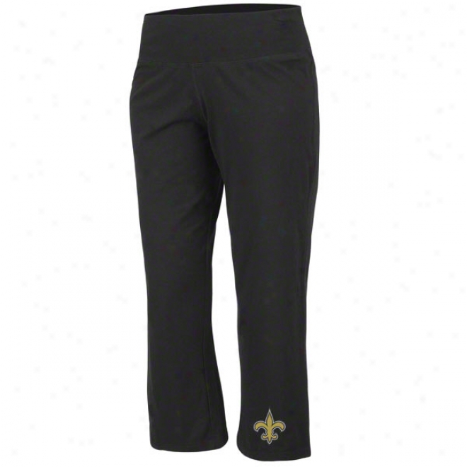 New Orleans Saints Women's Classic Course Black Cropped Pants