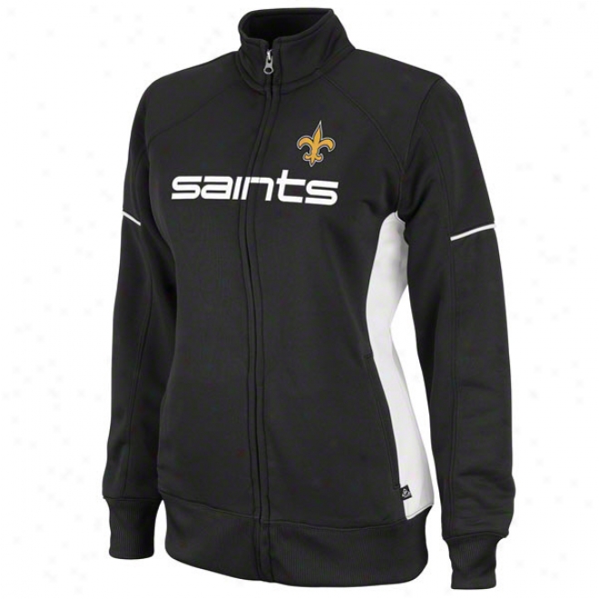 New Orleans Saints Women's Counter Black Full-zip Track Jacket