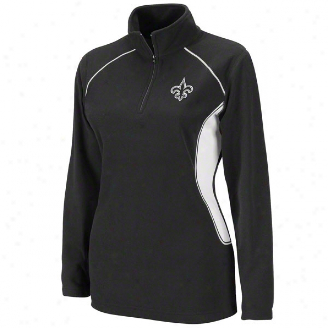 New Orleans Saints Women's Gamr Theory Iii Dark 1/4 Zip Micro Strip Jacket