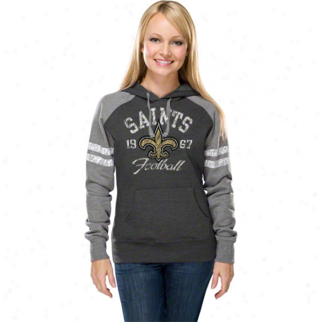 New Orleans Sainta Women's Gameday Heroes Ii Charcoal Hooded Sweatshirt