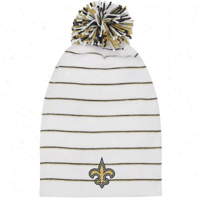 New Orleans Saints Women's Knit Hat: White Long Pom Knit Cardinal's office