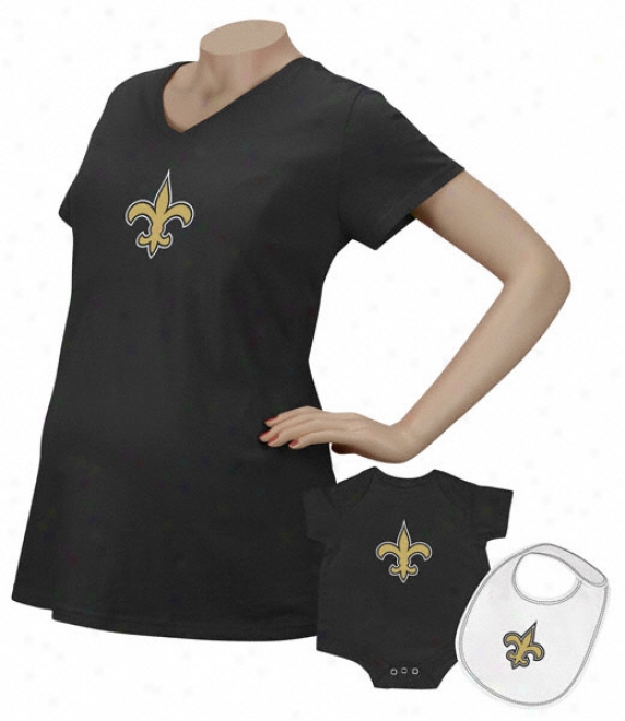 New Orleans Saints Women's Logo Premier Too Maternity T-shirt/infant Ser