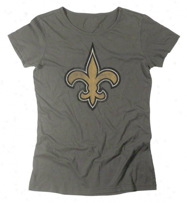 New Orleans Saints Women's Reebok Dark Grey Bigger Improved in health T-shirt
