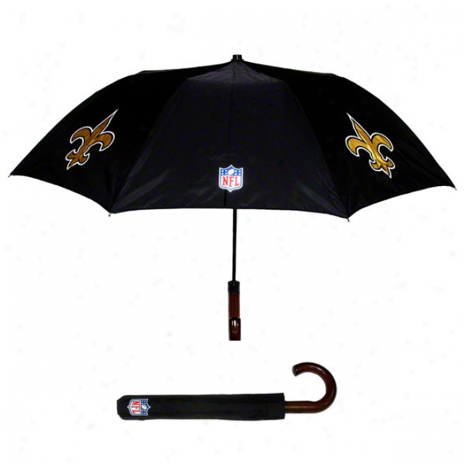 New Orleans Saints Wood Handle Umbrella
