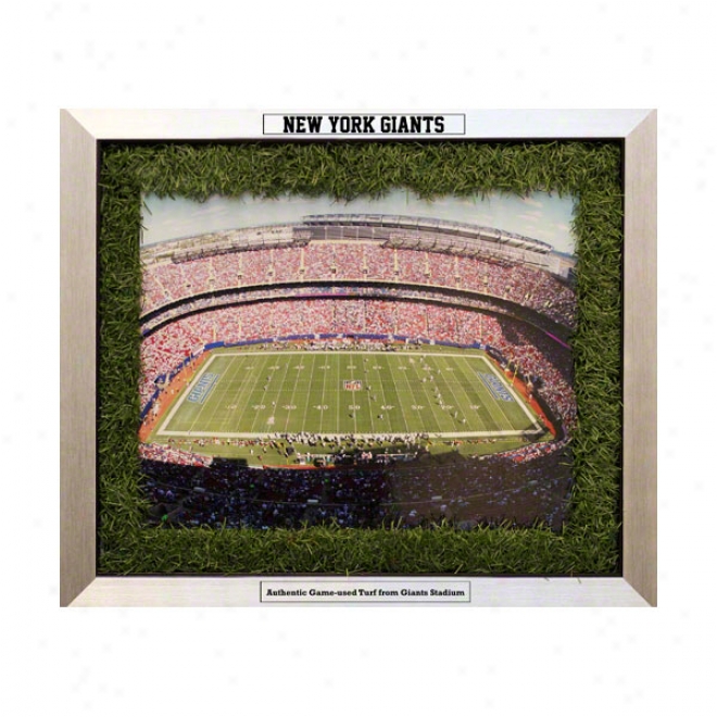 New York Giants 20x24 Framed Collage With Game Used Turf Matting & Nameplate