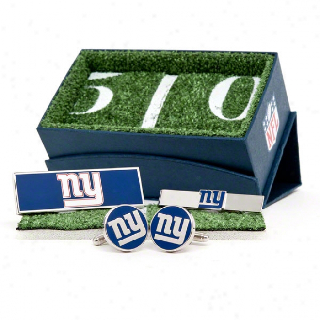 New York Giants 3-piece Gift Regular: Money Clip, Cufflinks & Tie Rod