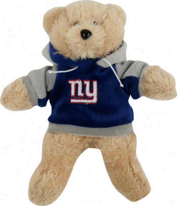 New York Giants 8&quot Fuzzy Hoody Bear