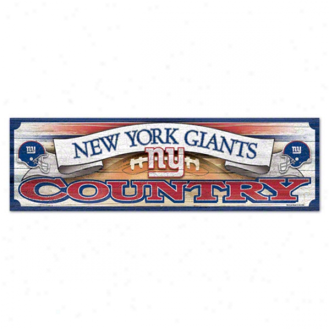 New York Giants 9x30 Wood Sign