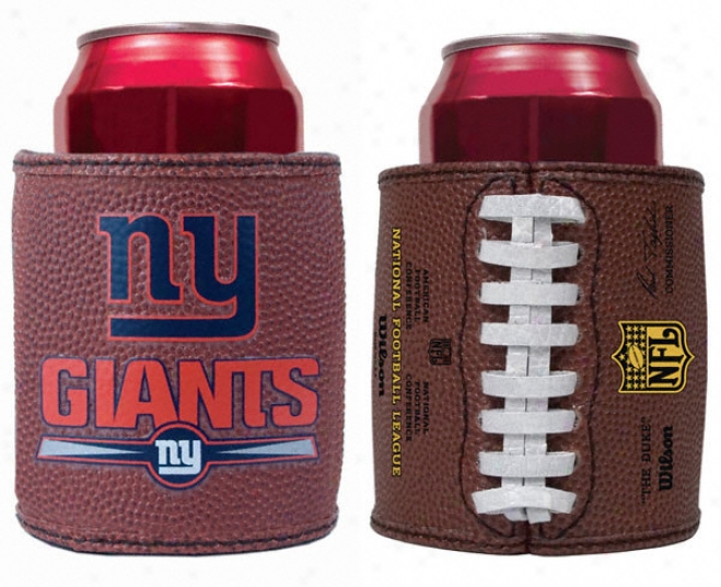 New York Giants Authentic Football Grip Can Koozie - Set Of 2