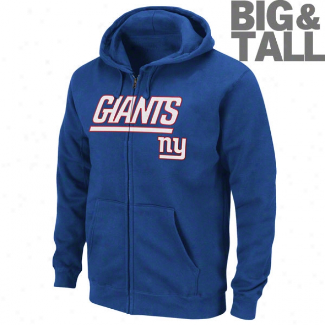 New York Giants Big & High Classic Heavyweight Ii Full-zip Hood3d Sweatshirt