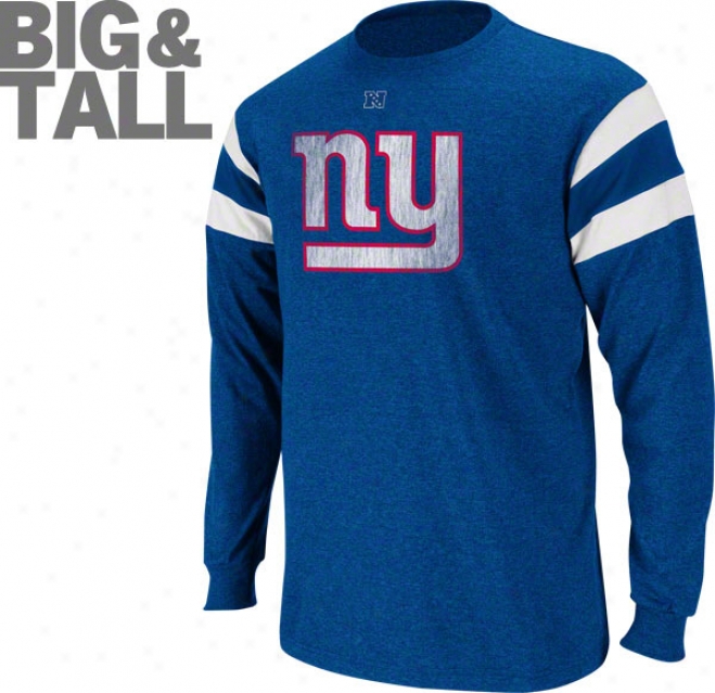 New York Giants Bigg & Tall Close Of Line Iii Long Sleeve Jerqey Shirt