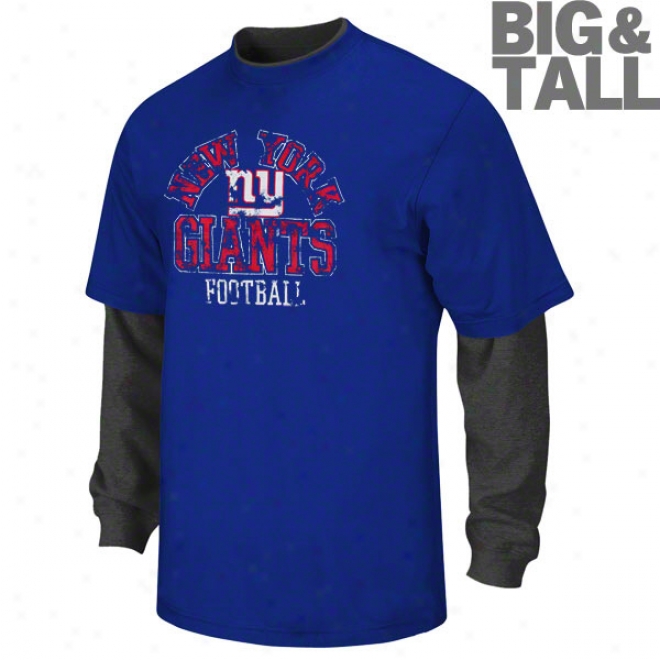 New York Giants Big & Tall Read & React Long Sleeve 2-fer Shirt