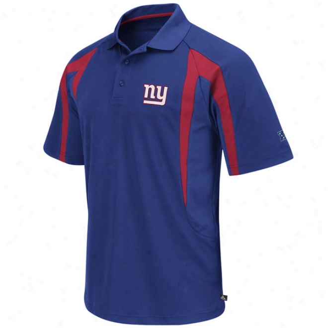 New York Giants Blue Field Classic Iii Performance Polo