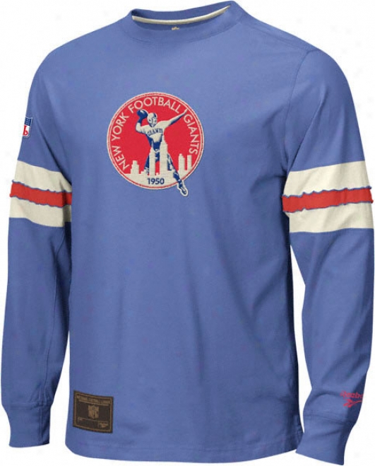 New York Giants Gridiron Classics Throwback Logo Long Sleeve Jersey Crew