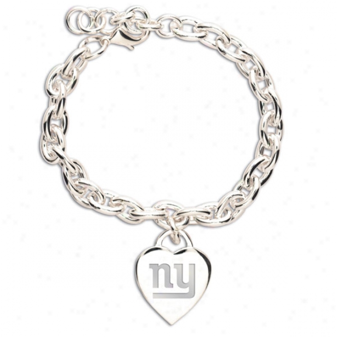 New York Giants Heart Charm Bracelet