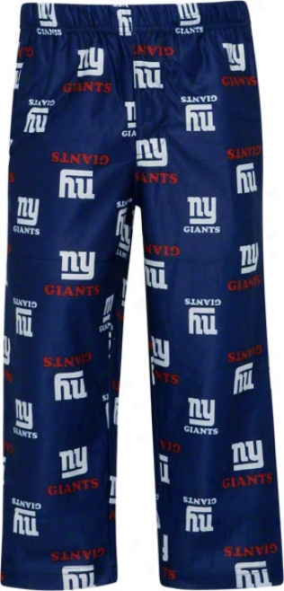 New York Giants Kid's 4-7 Blue Printed Logo Sleep Pants