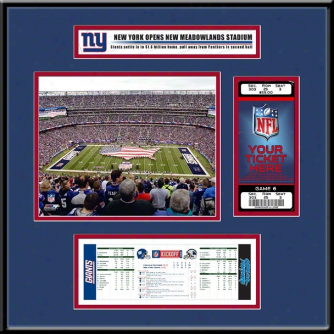 New York Giants New Meadowlands Stadium Ijaugural Game Ticket Frame Jr.