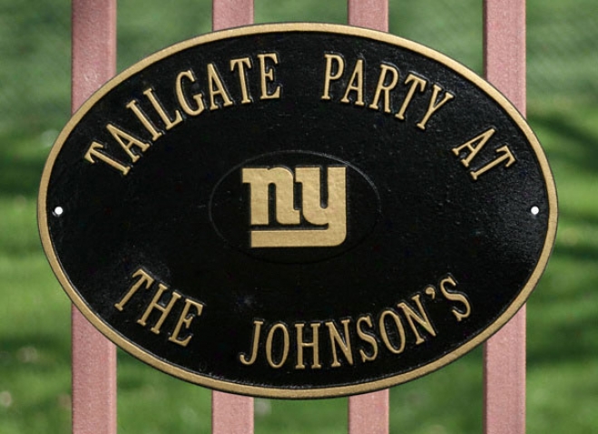New York Giants Personalized Black And Gold Indoor/outdoor Plaque