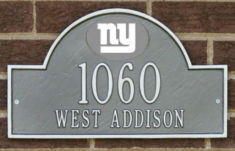 New York Giants Pewter And Silver Personaliz3d Address Plaque