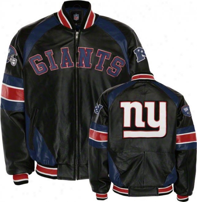 New York Giants Pig Napa Leather Varsity Jacket