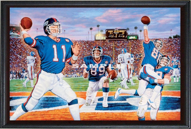 New York Giants - &quotsimm-ply Super&quot - Oversized - Framed Giclee