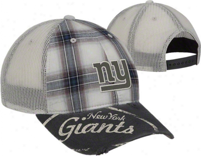 New York Giants Retro Sport Plaid Meah Back Slouch Adjustable Hat