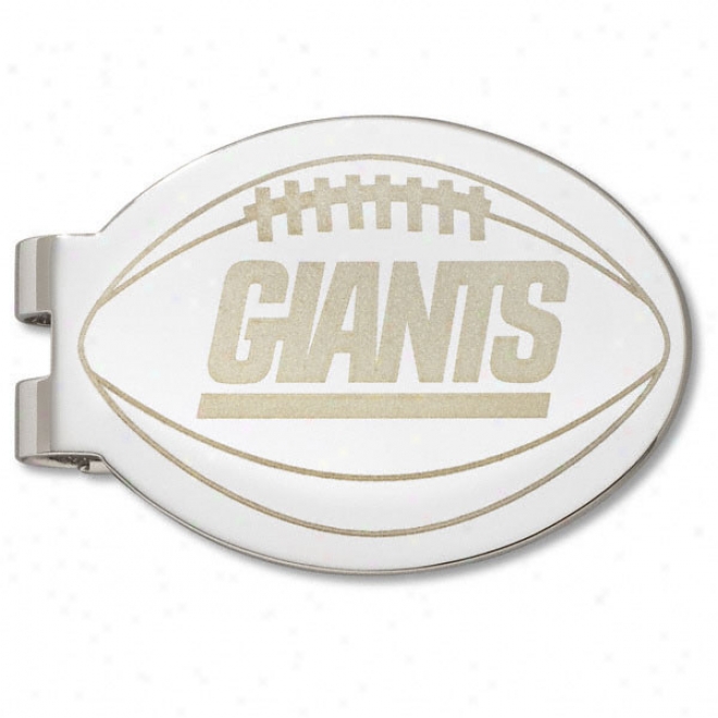 New York Giants Silver Plated Laser Engraved Money Clip