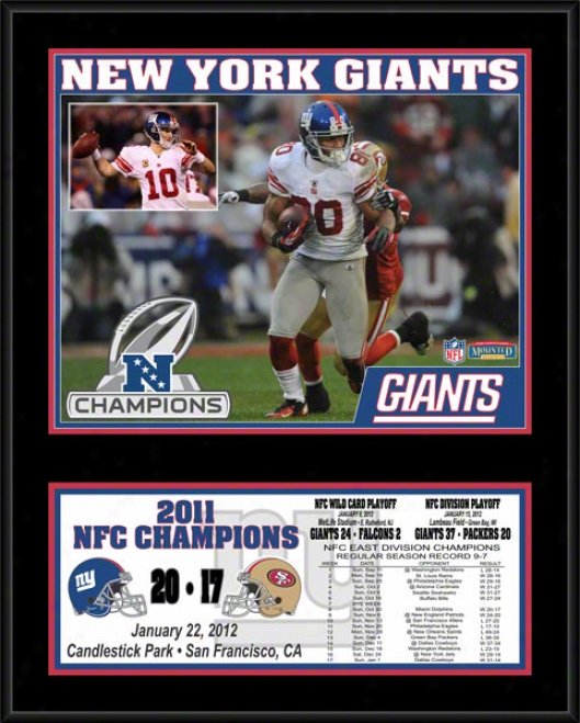 Nes York Giants Sublimated 12x15 Plaque  Details: 2011 Nfc Champions