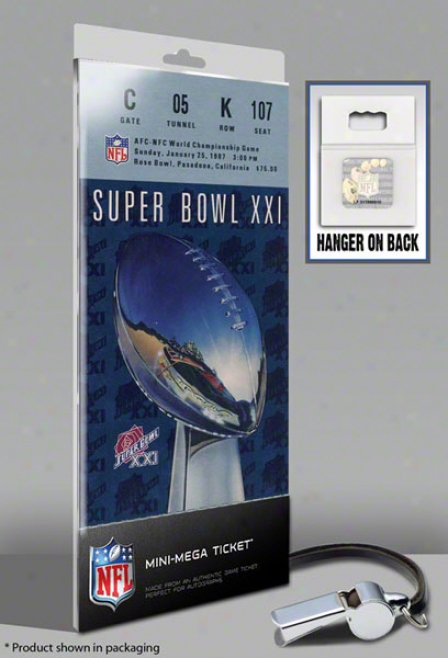 New York Giante Super Bowl Xxi Mini-mega Ticket