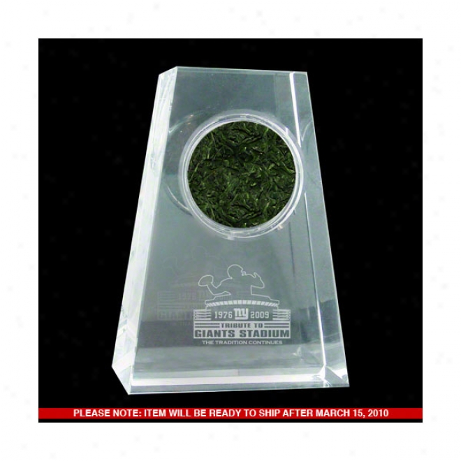 New York Giants Tapered Crystal With Logo & Gams Used Turf-meadowlands Final Season