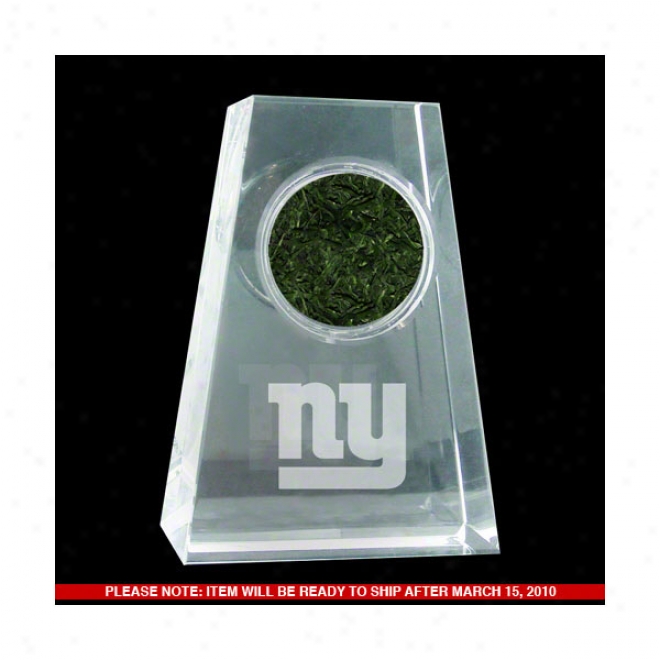 New York Giants Tapered Crystal With Logo & Game Used Thrf