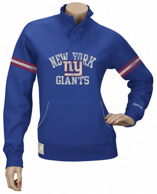 New York Giants Women's Classics Fleece Henley Sweasthirt