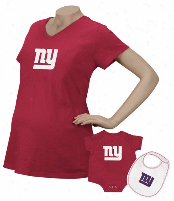 New York Giants Women's Logo Premier Tpo Maternity T-shirt/infant Set