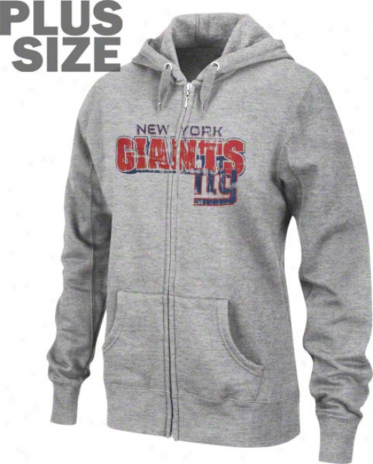 New York Giants Women's Plus Sizing Football Classic Iii Full Zip Hooded Sweatshirt