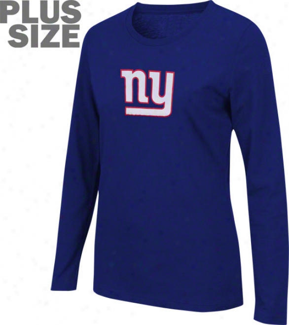 New York Giants Women's Plus Size Jazzed Up Long Sleeve Tee